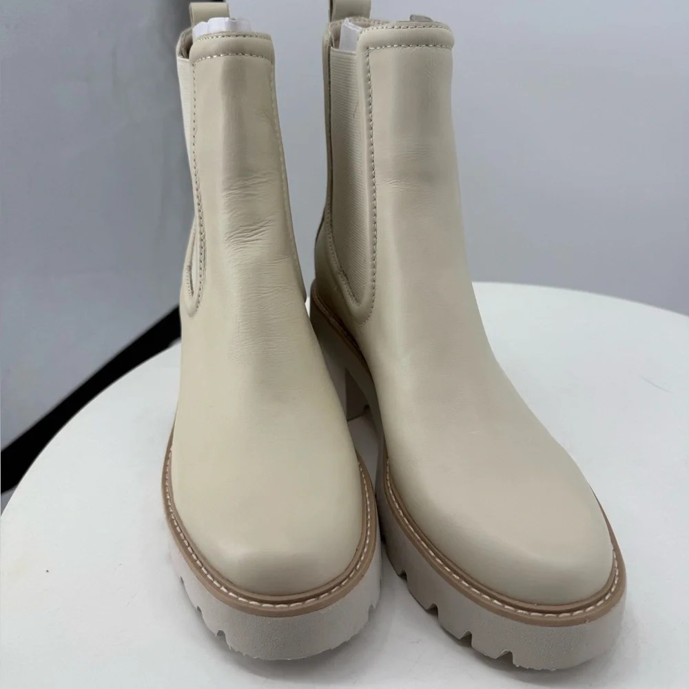 Dolce Vita Cream Lug Sole Chelsea Boots Size 10 Platform Ankle Boot Size 10 NWOB